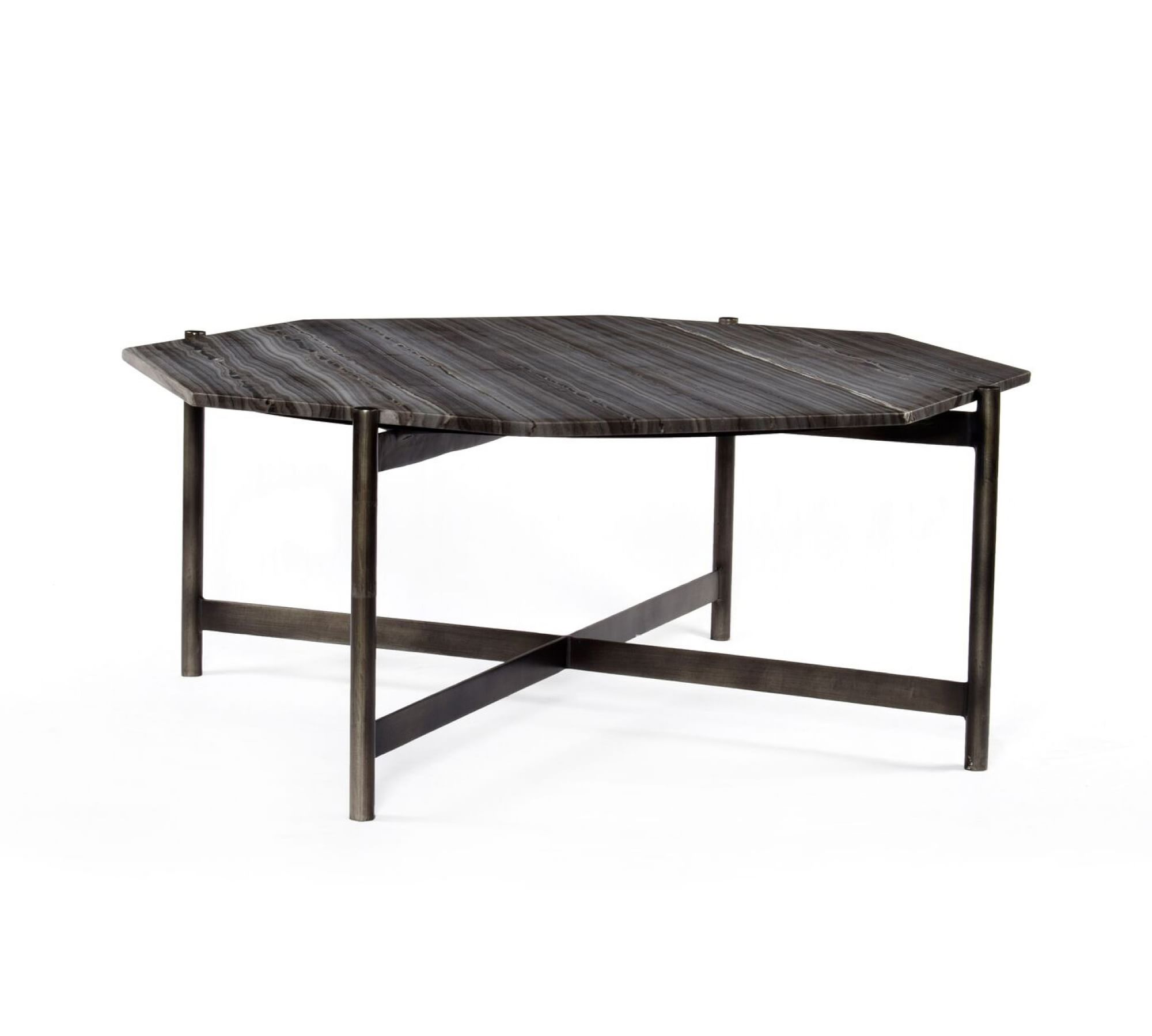 Montague Geometric Marble Coffee Table (40")