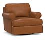 Townsend Roll Arm Leather Swivel Chair