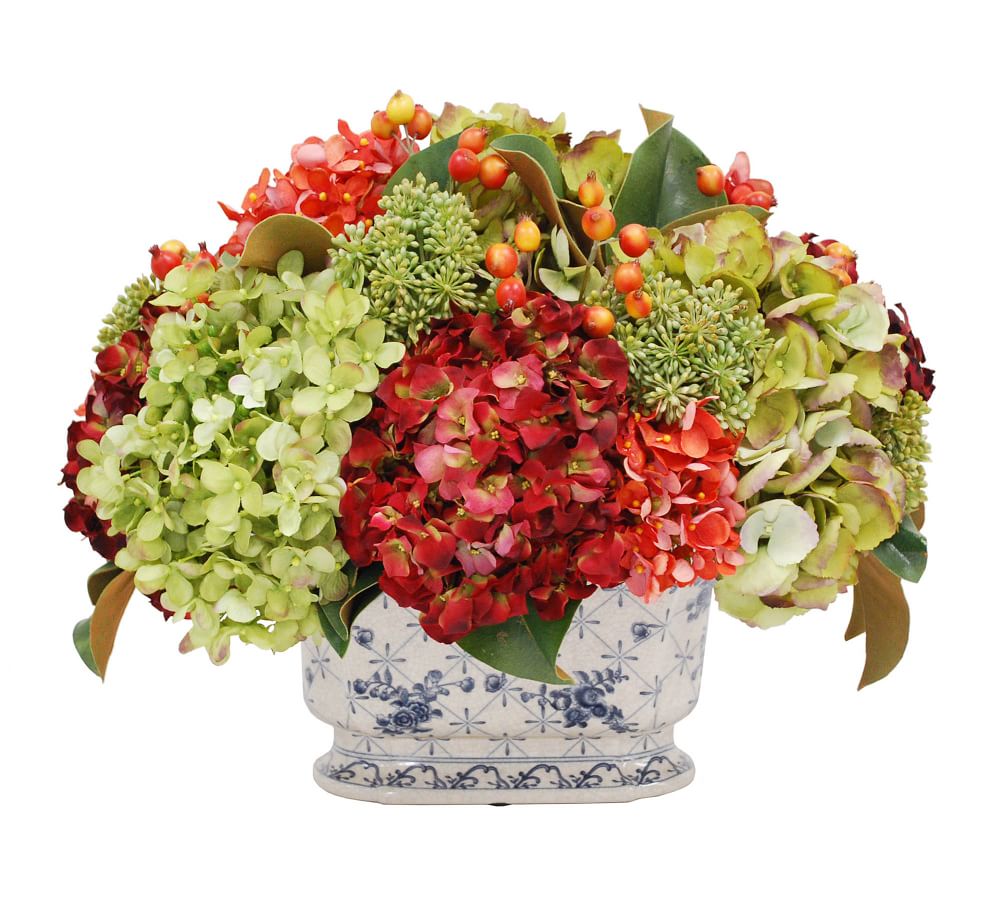 Faux Mixed Fall Floral in Ceramic Vase
