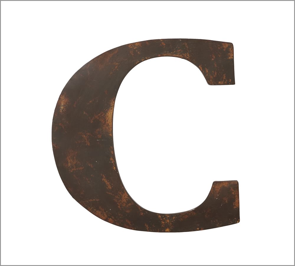Rustic Metal Letter, C