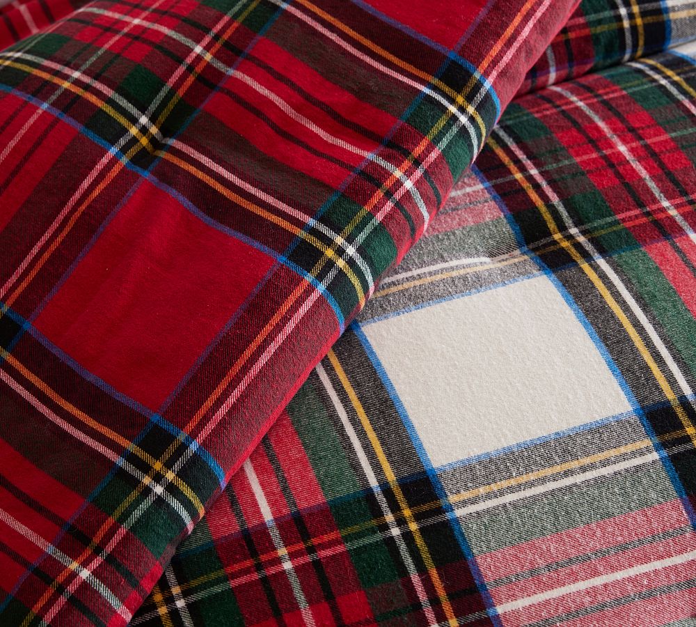 Midweight Red Stewart tartan plaid - $14.50/yd