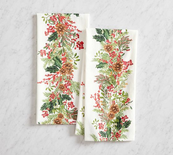 Holly Berry Tea Towels Set of 2 Pottery Barn