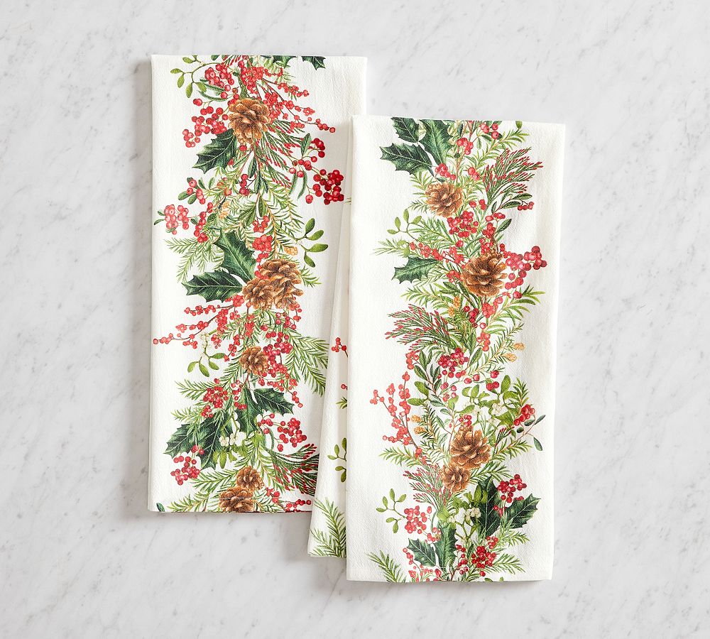 Holly Berry Tea Towels Set of 2 Pottery Barn