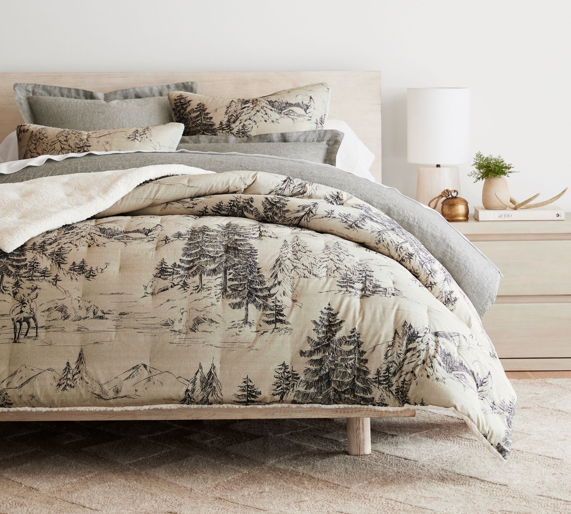 Rustic Forest Sherpa Comforter