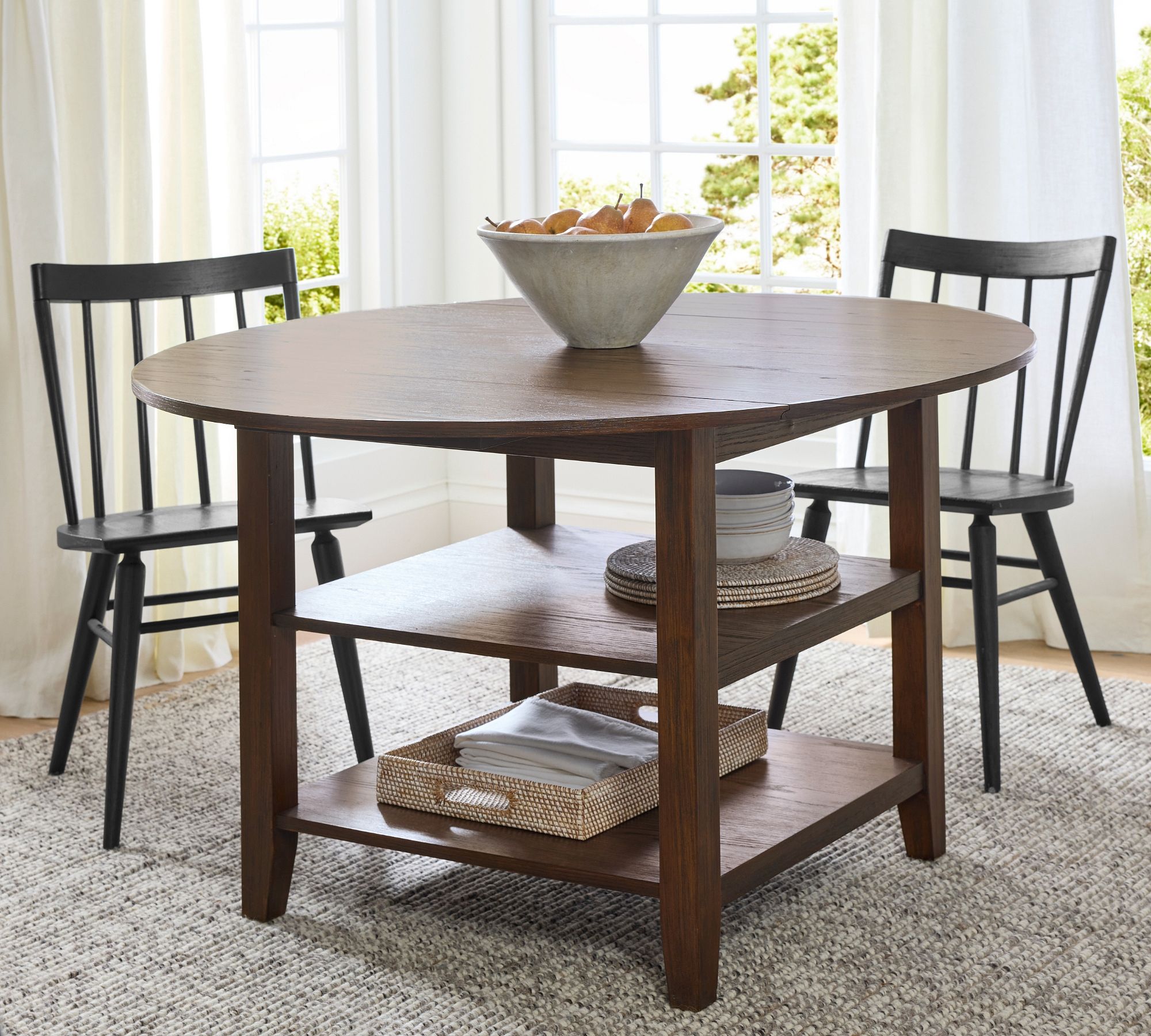 Pottery Barn Amherst Oval Drop Leaf Dining Table (30