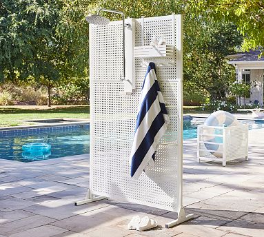 Malibu Perforated Metal Outdoor Privacy Screen | Pottery Barn