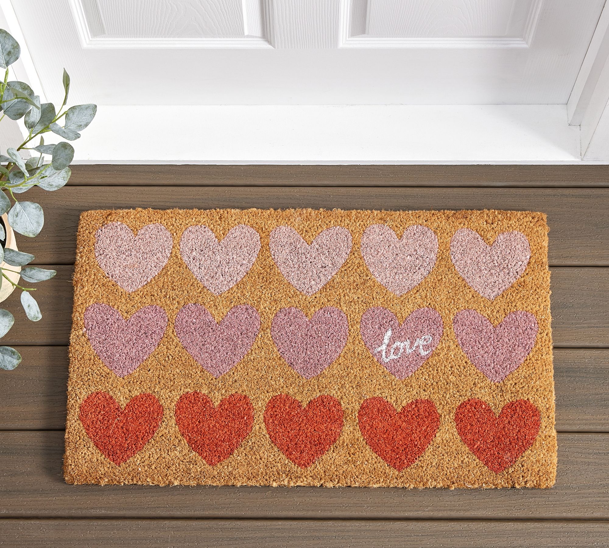 Watercolor Hearts Doormat