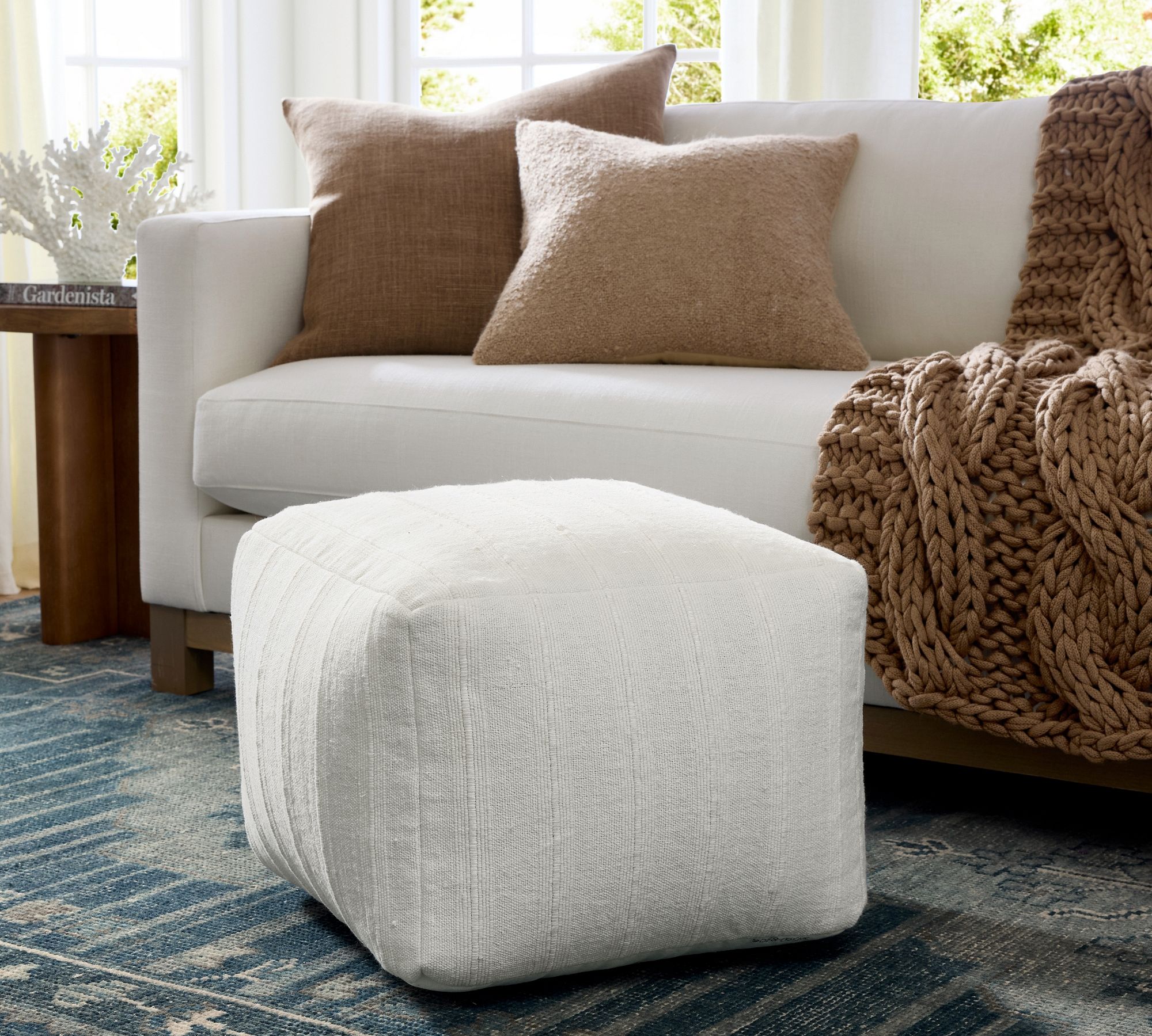 Relaxed Striped Pouf