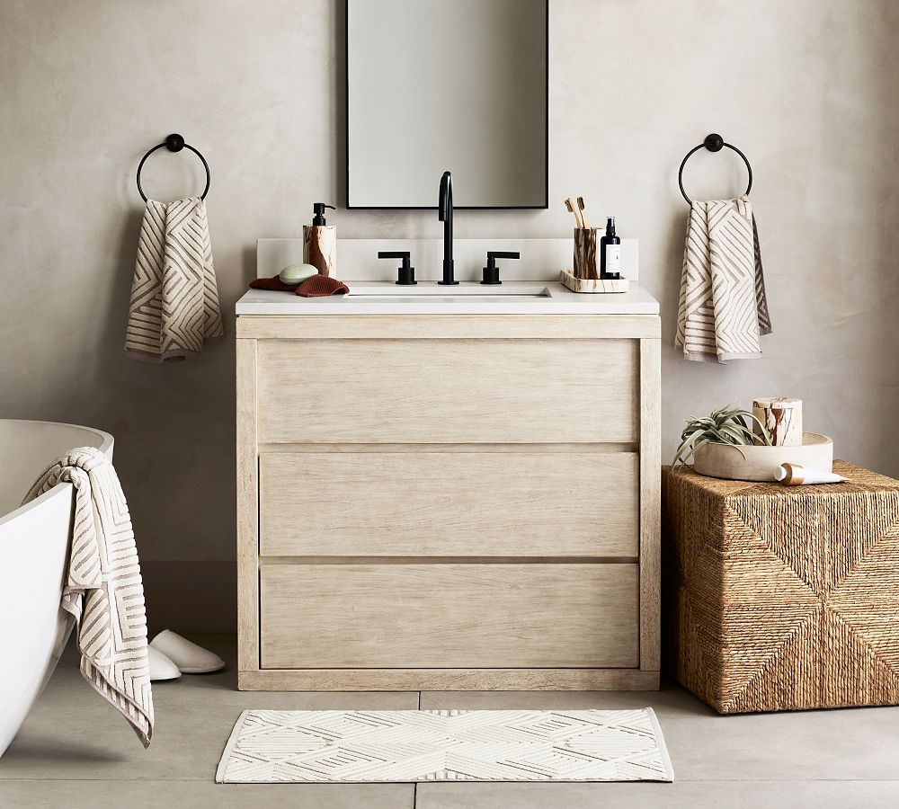 Single sink store vanity