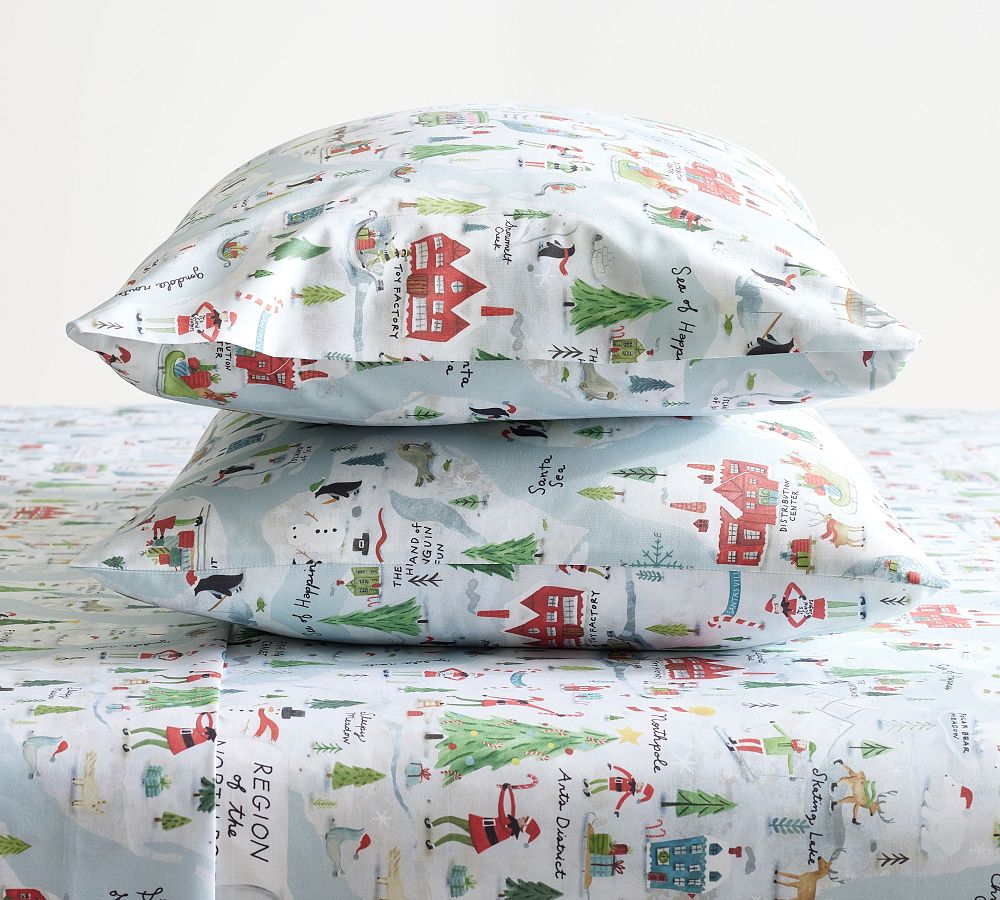 North Pole Percale Pillowcases - Set of 2