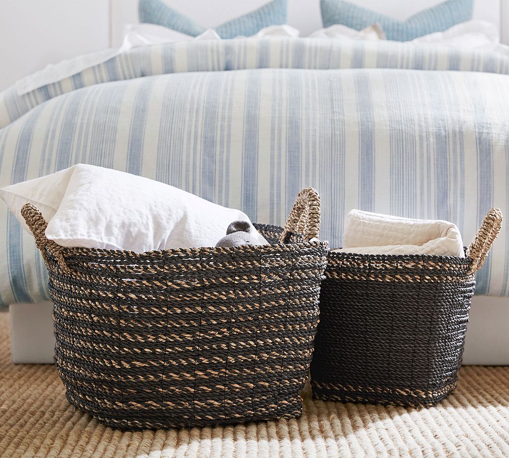 Asher Handwoven Seagrass Tote Basket Pottery Barn