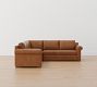 Shasta Roll Arm Leather 3-Piece L-Shaped Sectional (100&quot;&ndash;105&quot;)