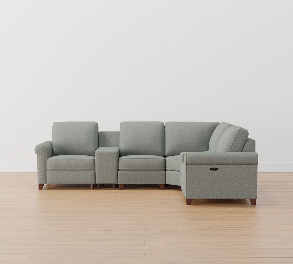 Cameron Roll Arm Reversible Power Reclining Sectional - Storage Available (111&quot;&ndash;125&quot;)