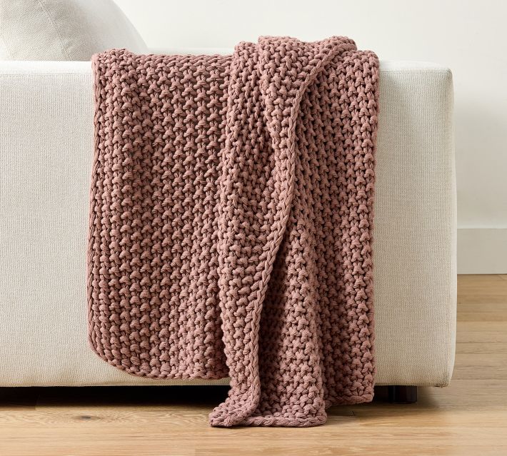 Bayside Seed Stitch Throw Blanket | Pottery Barn