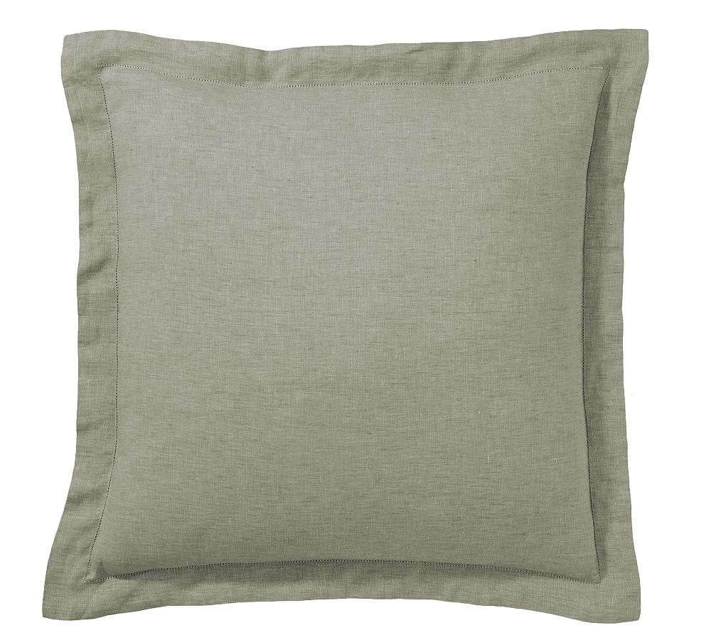 Belgian Flax Linen Euro Sham: set of 2. color: LODEN