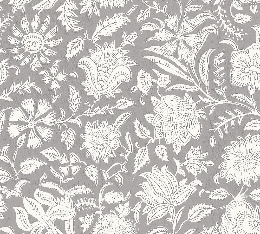 Floral Block Print Wallpaper Sample - 8W x 12L