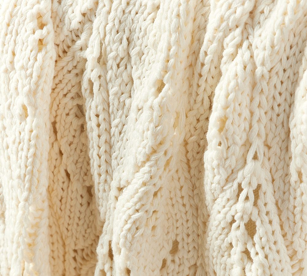 Pointelle Knit Throw Blanket