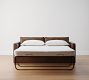 Carmel Slim Arm Leather Wood Base Sleeper Sofa (80&quot;)
