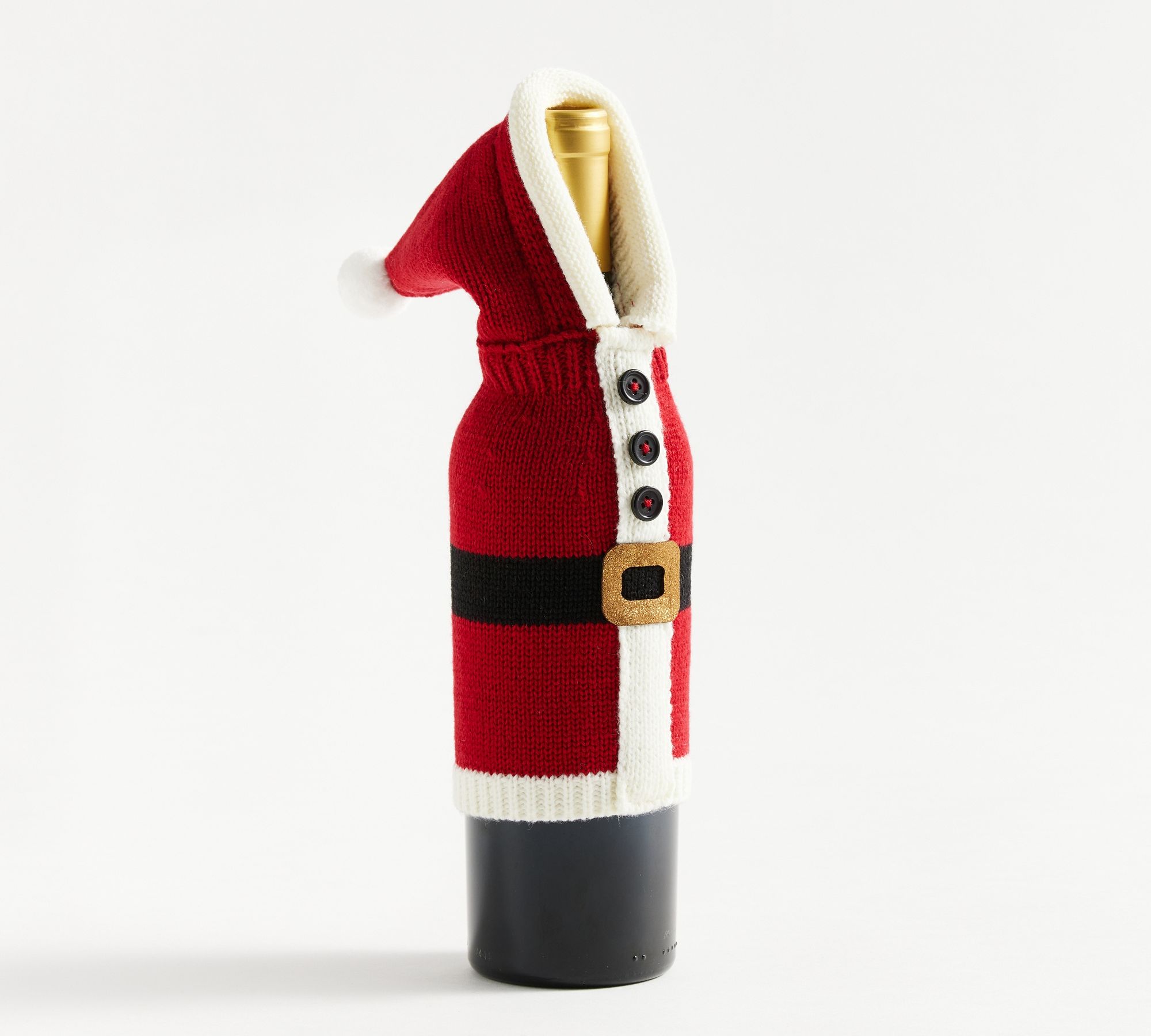 Santa's Jacket Knit Wine Bag