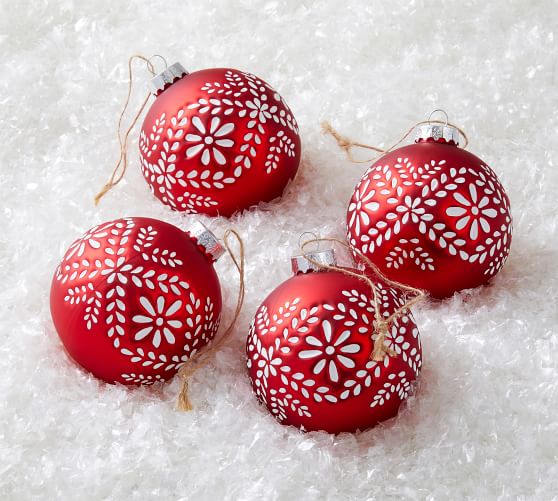 Rustic Mercury Glass Ball Ornaments Set Of 4 | Pottery Barn