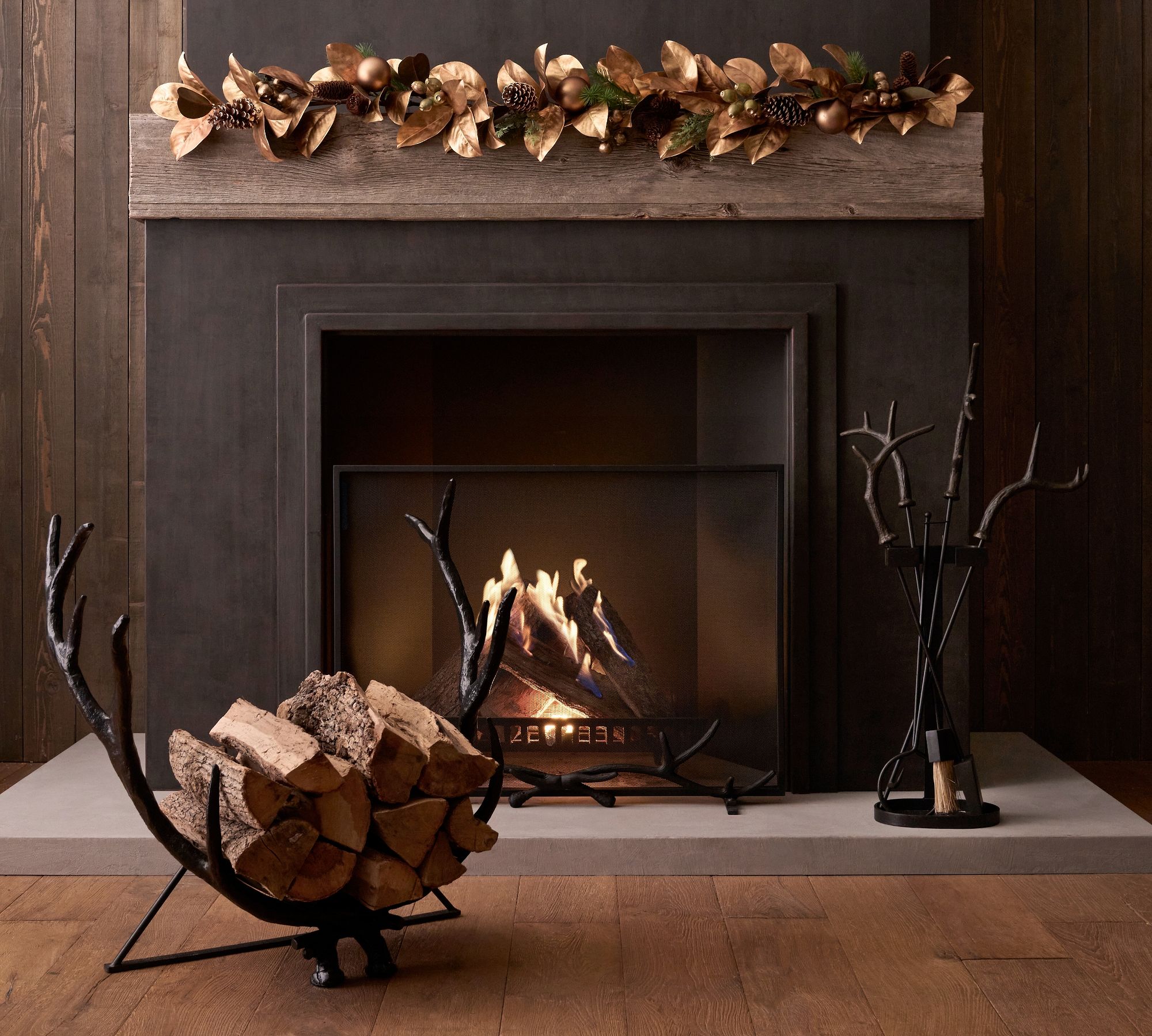 Bronze Antler Fireplace Collection