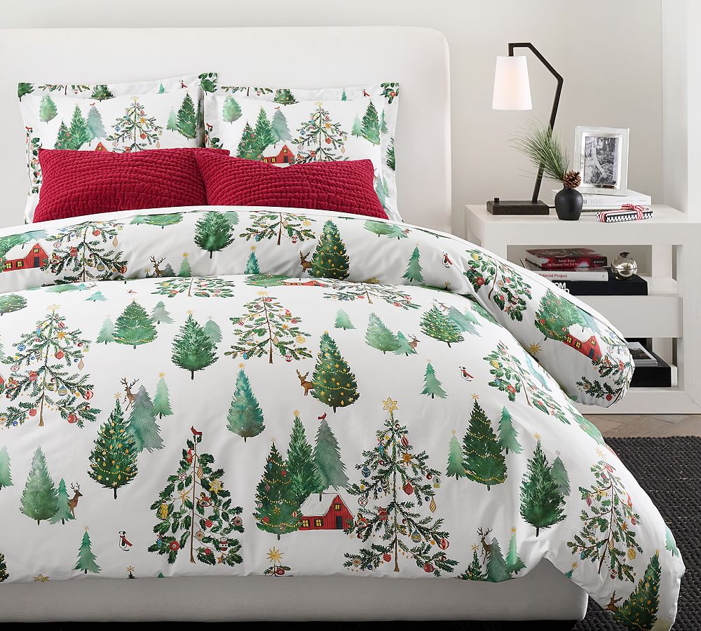 Christmas in the Country Percale Duvet Cover