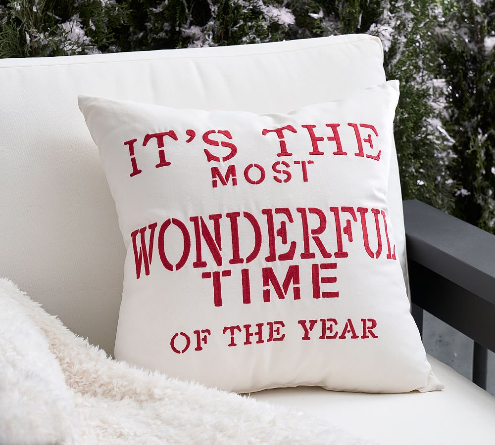 It's The Most Wonderful Time Outdoor Throw Pillow