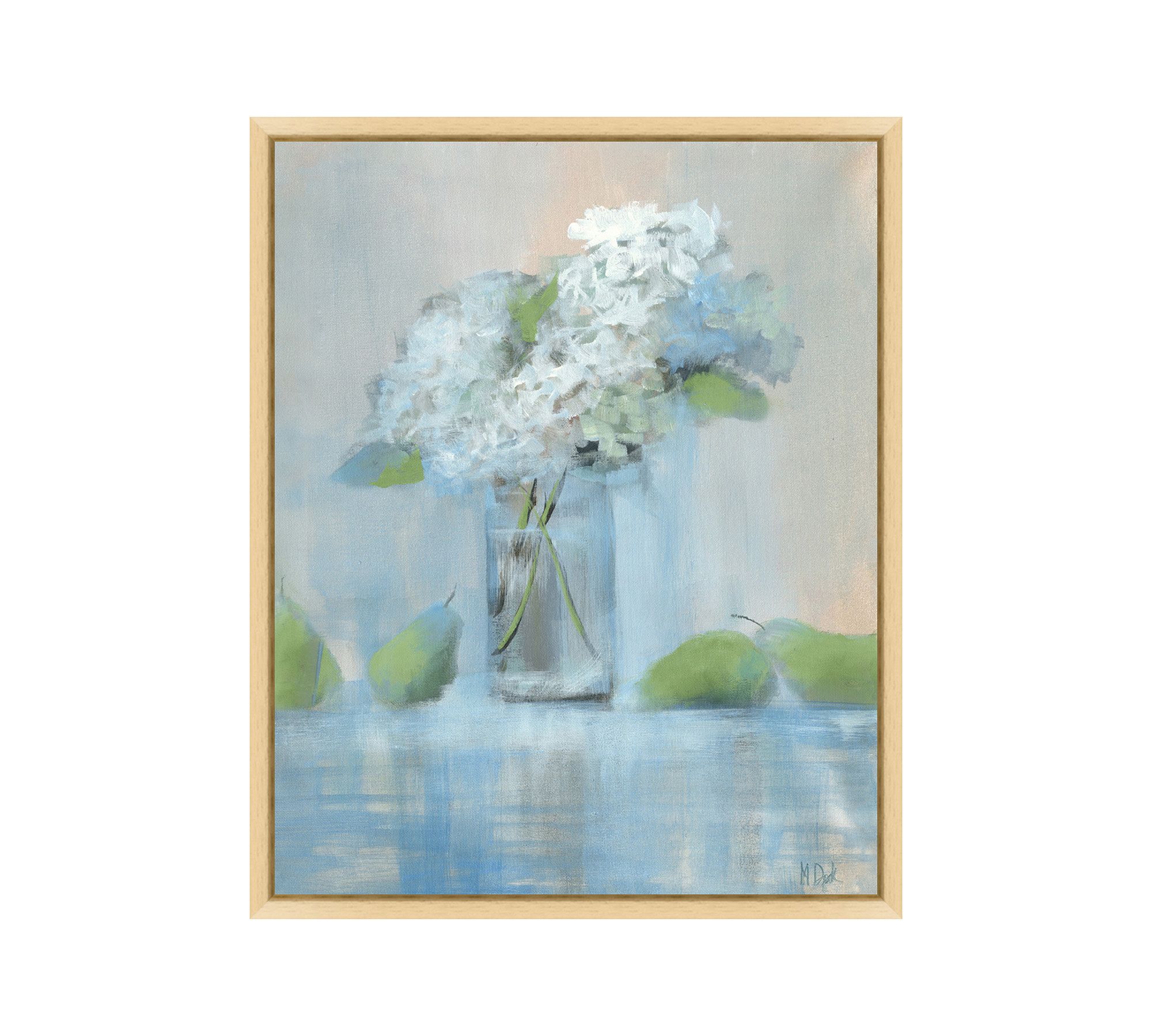 Flowers And Pears Framed Print