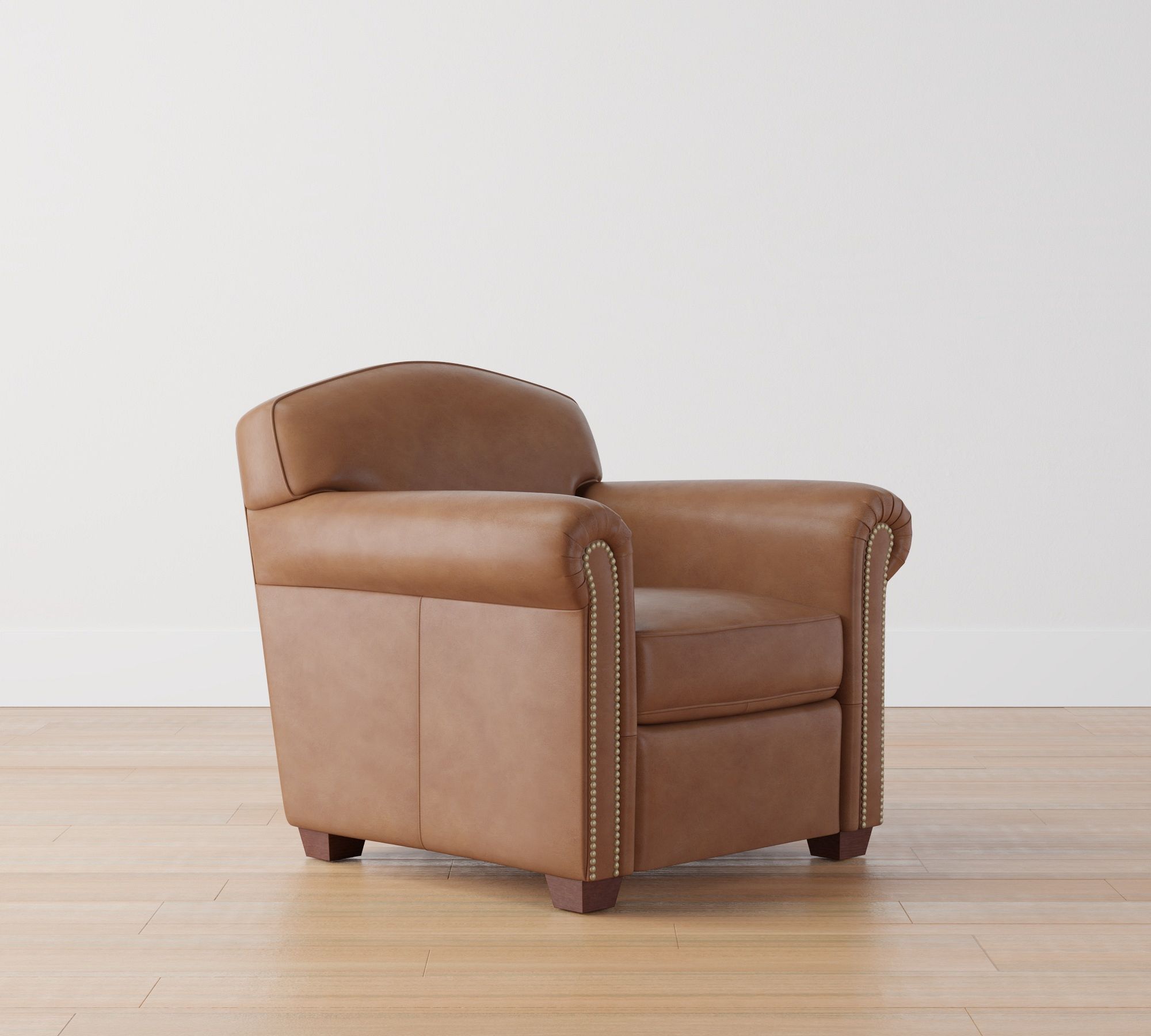 Harrington Roll Arm Leather Chair