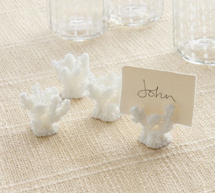 White Coral Place Card Holders Set of 4 Pottery Barn