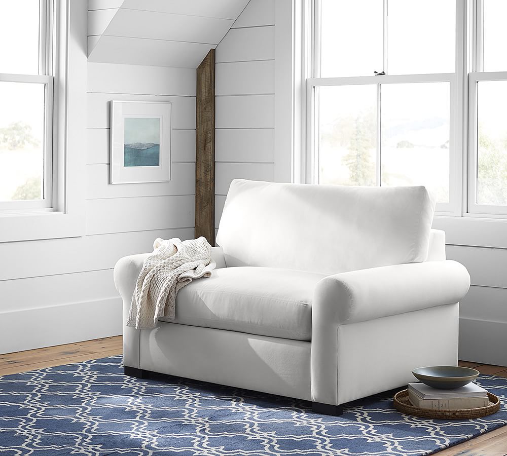 Turner Roll Arm Upholstered Twin Sleeper Sofa with Memory Foam Mattress