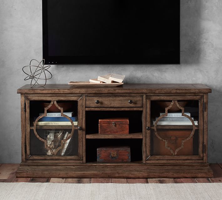 Lorraine wood deals scroll tv stand