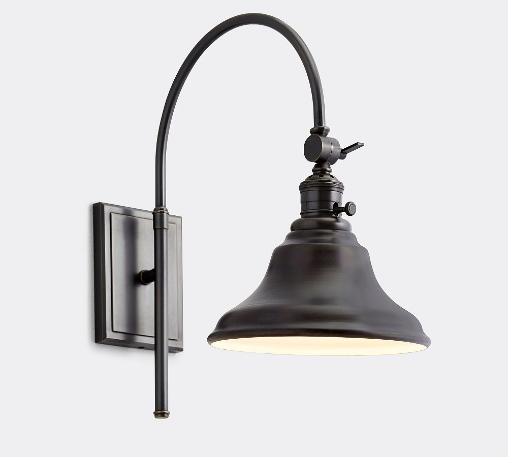 Curved Metal Bell Arc Sconce