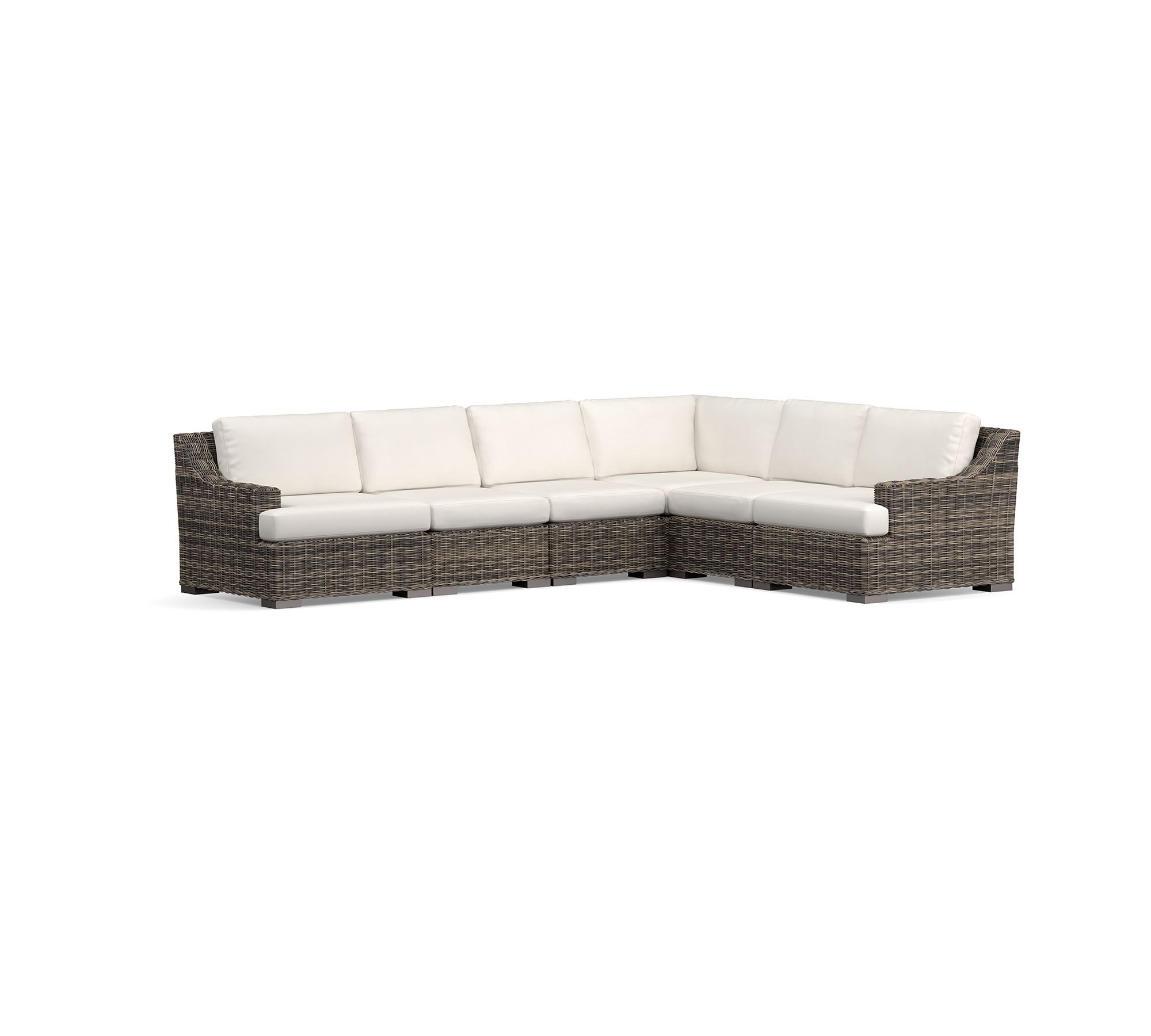 Huntington Wicker 6-Piece Slope Arm Outdoor Sectional (128")