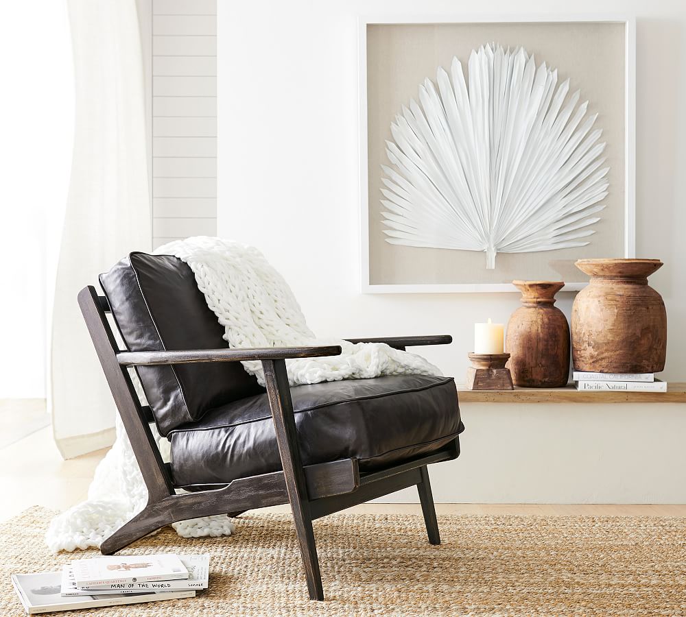 Pottery barn store raylan leather armchair