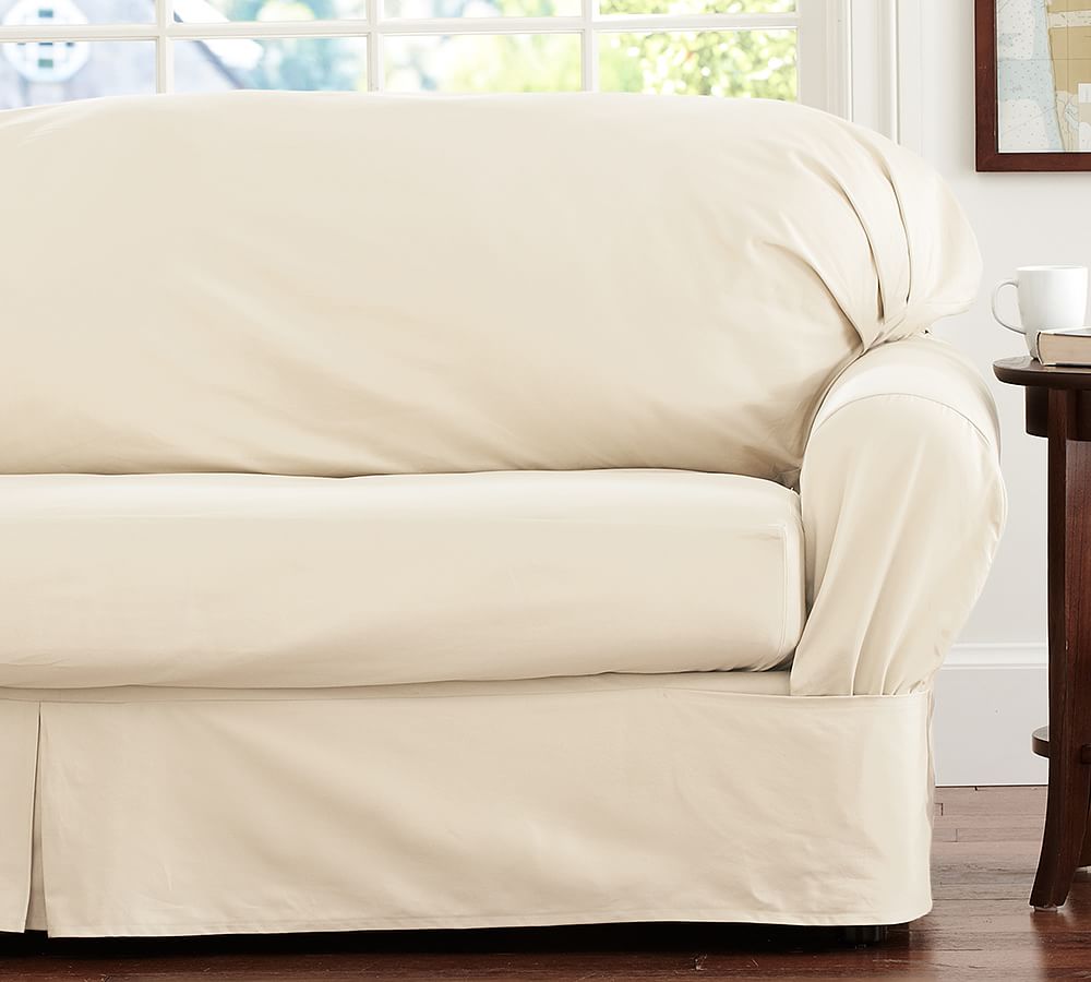 Separate Seat Square Cushion Loose-Fit Slipcover - Twill