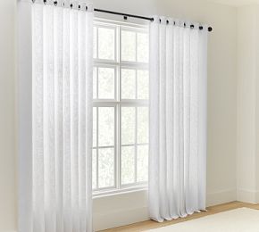 Seaton Textured Cotton Grommet Curtain | Pottery Barn