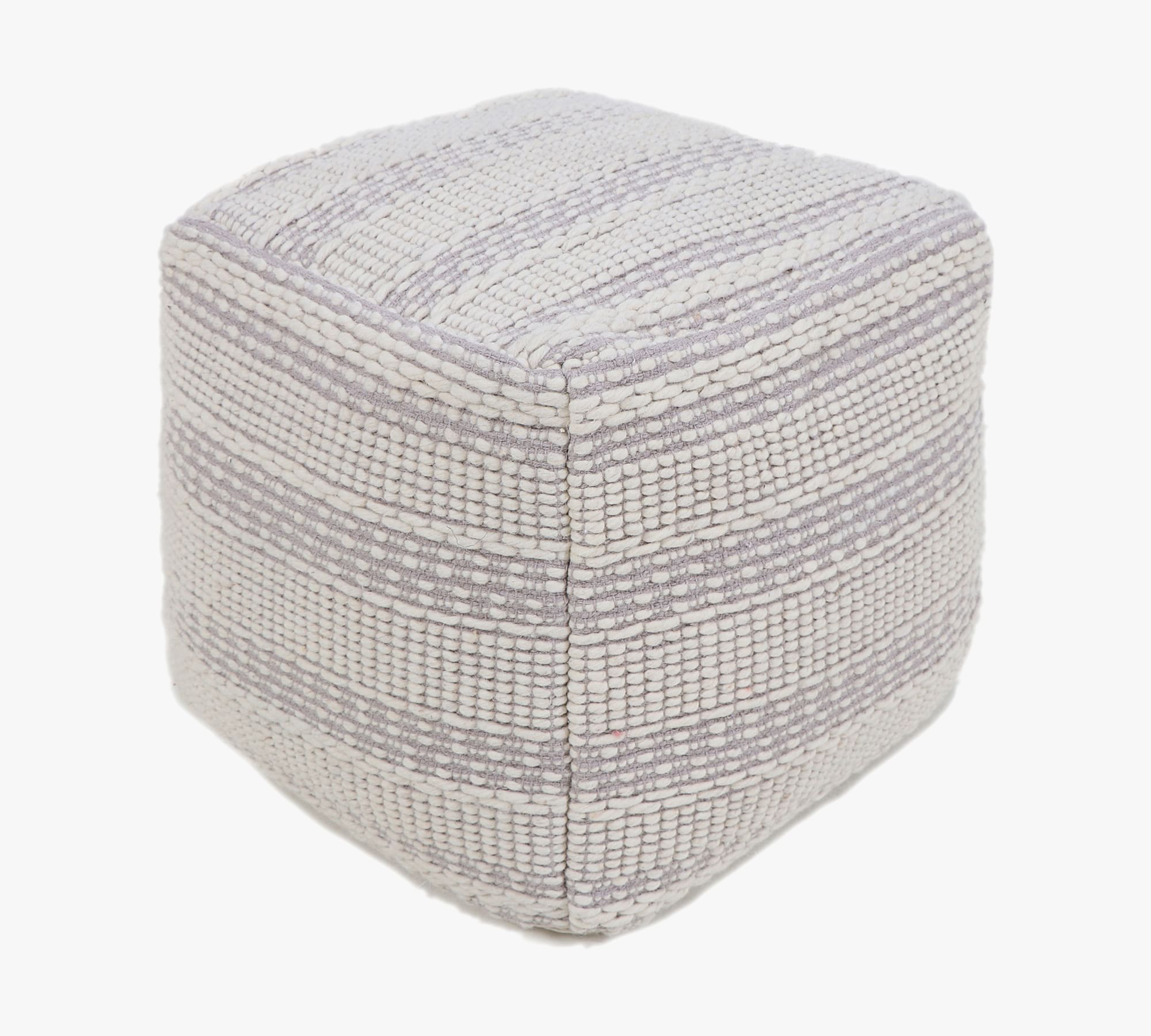 Glace Handwoven Wool Pouf