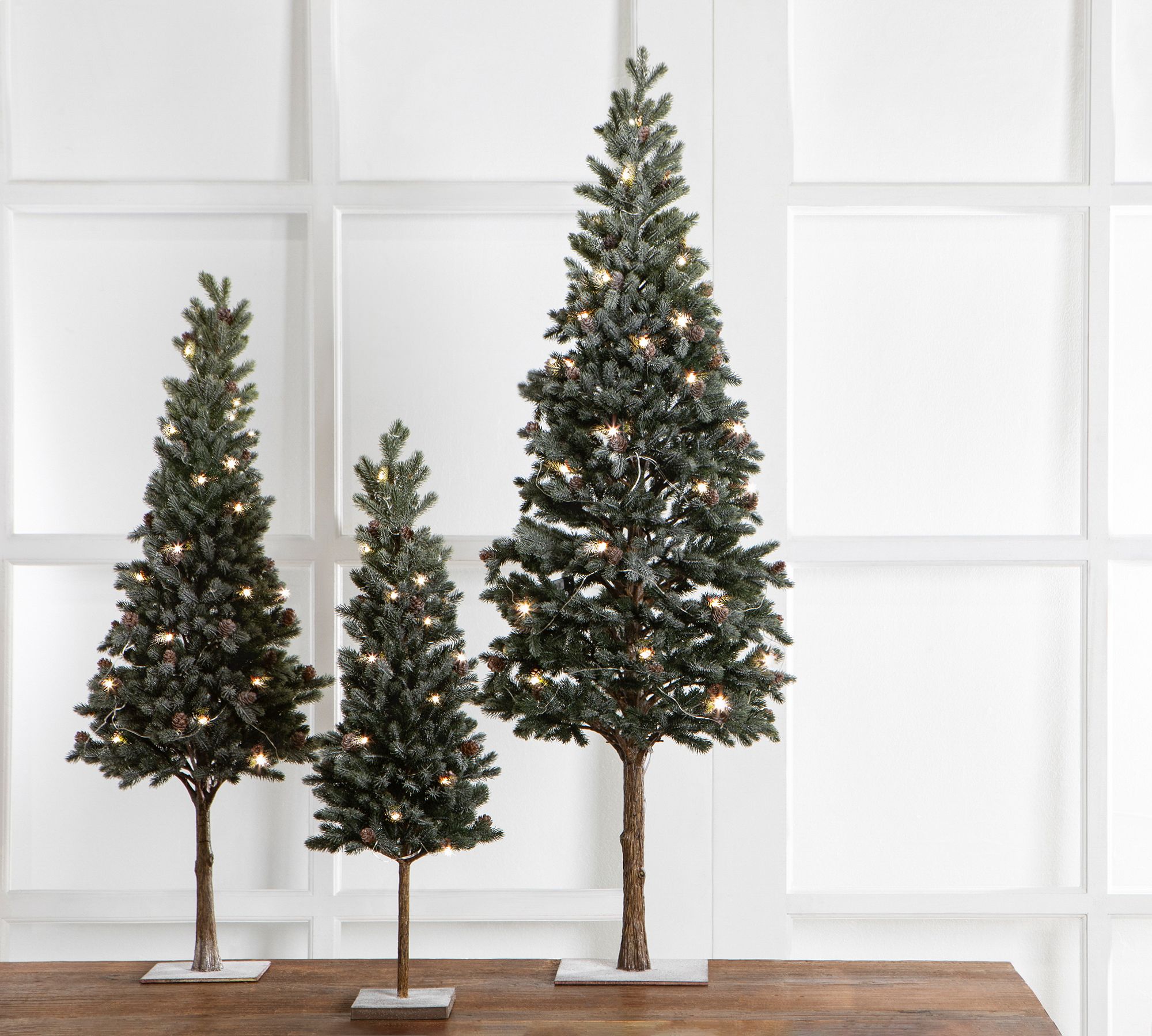 Lit Snowy Pine Artificial Christmas Tree
