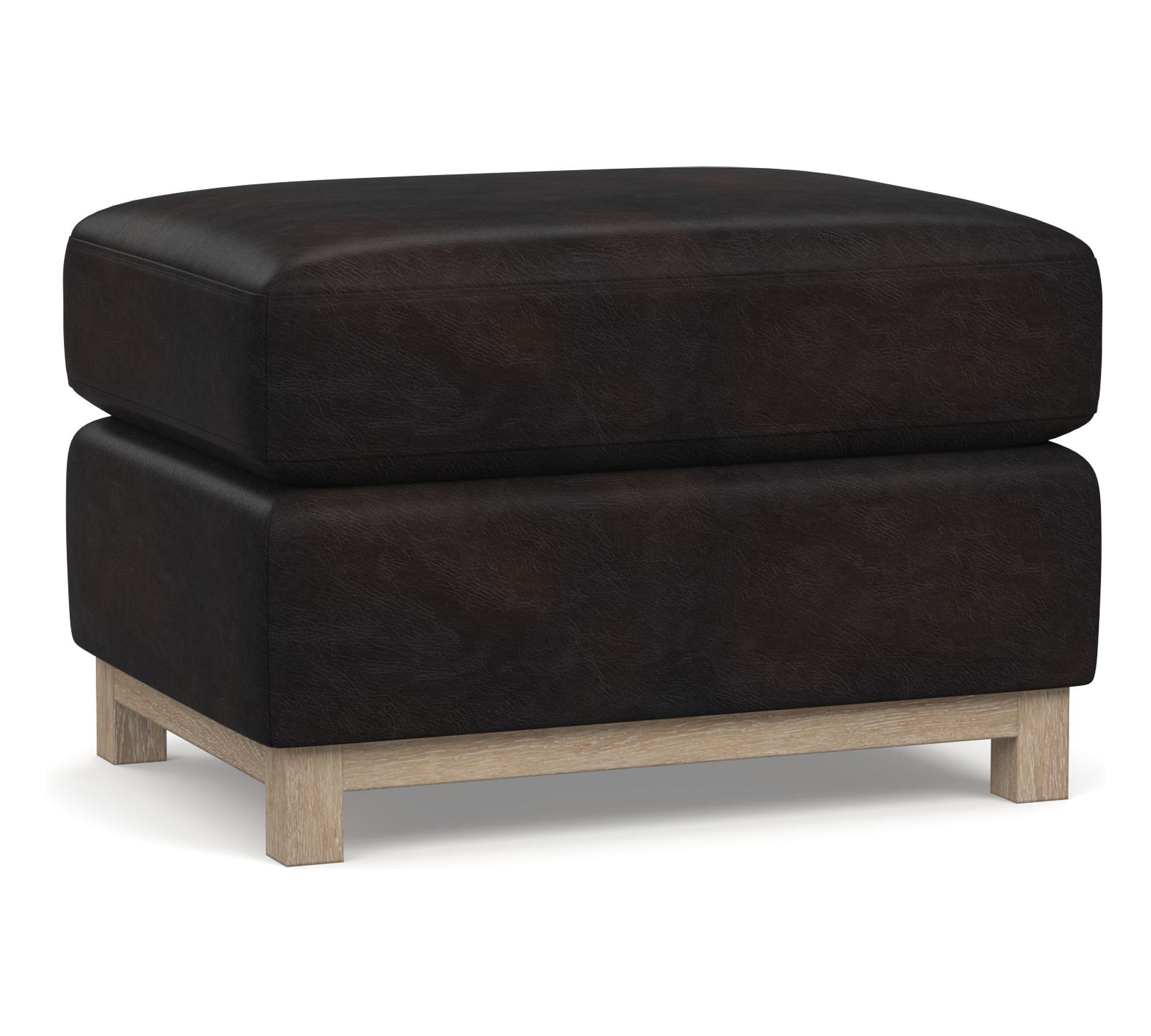 Henley Tufted Leather Ottoman