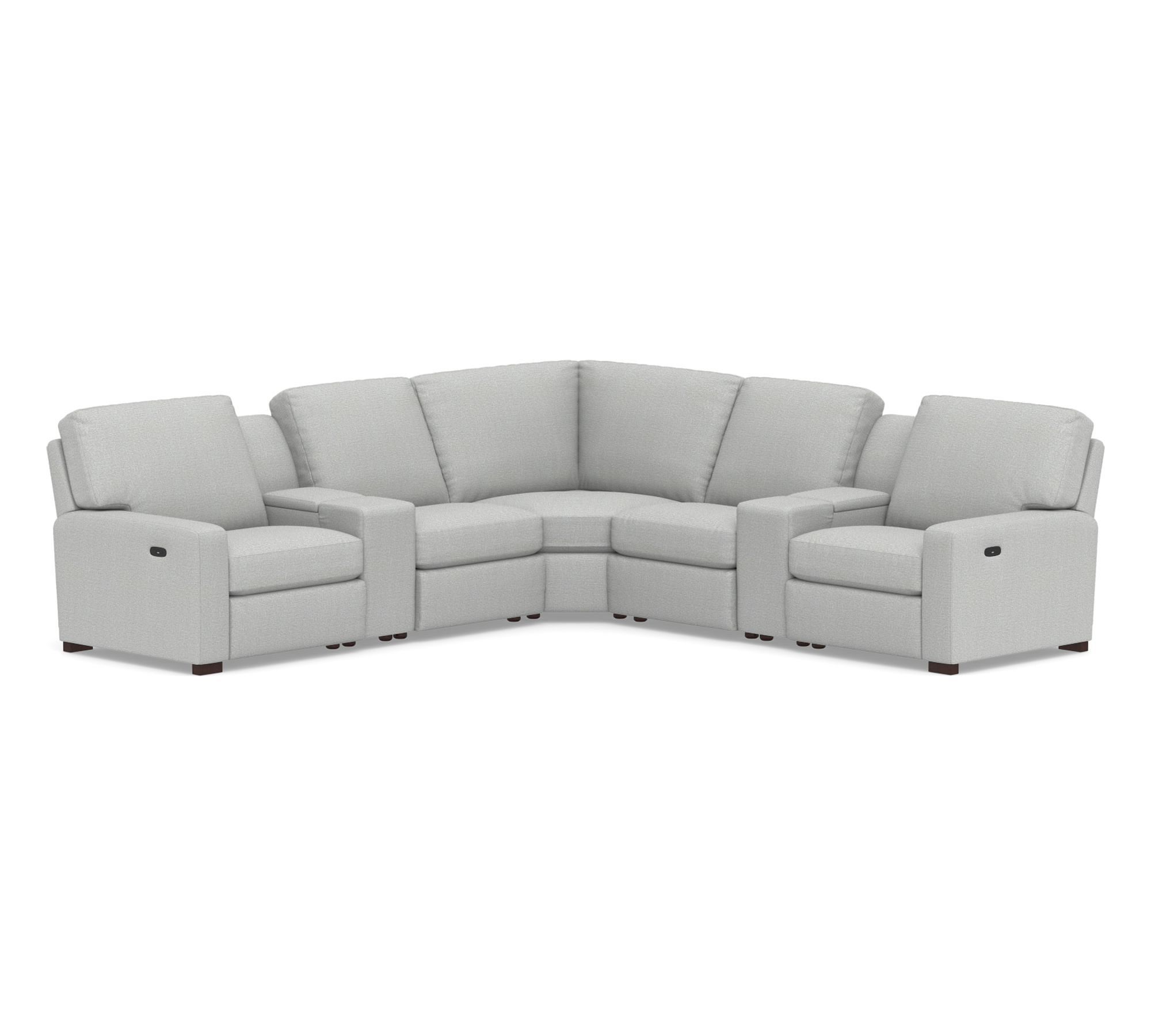 Turner Square Arm Power Reclining L-Shaped Sectional - Storage Available (115"–128")
