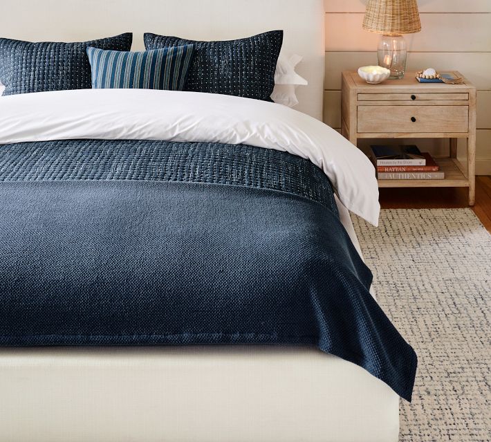 Washed Cotton Basket Weave Blanket | Pottery Barn