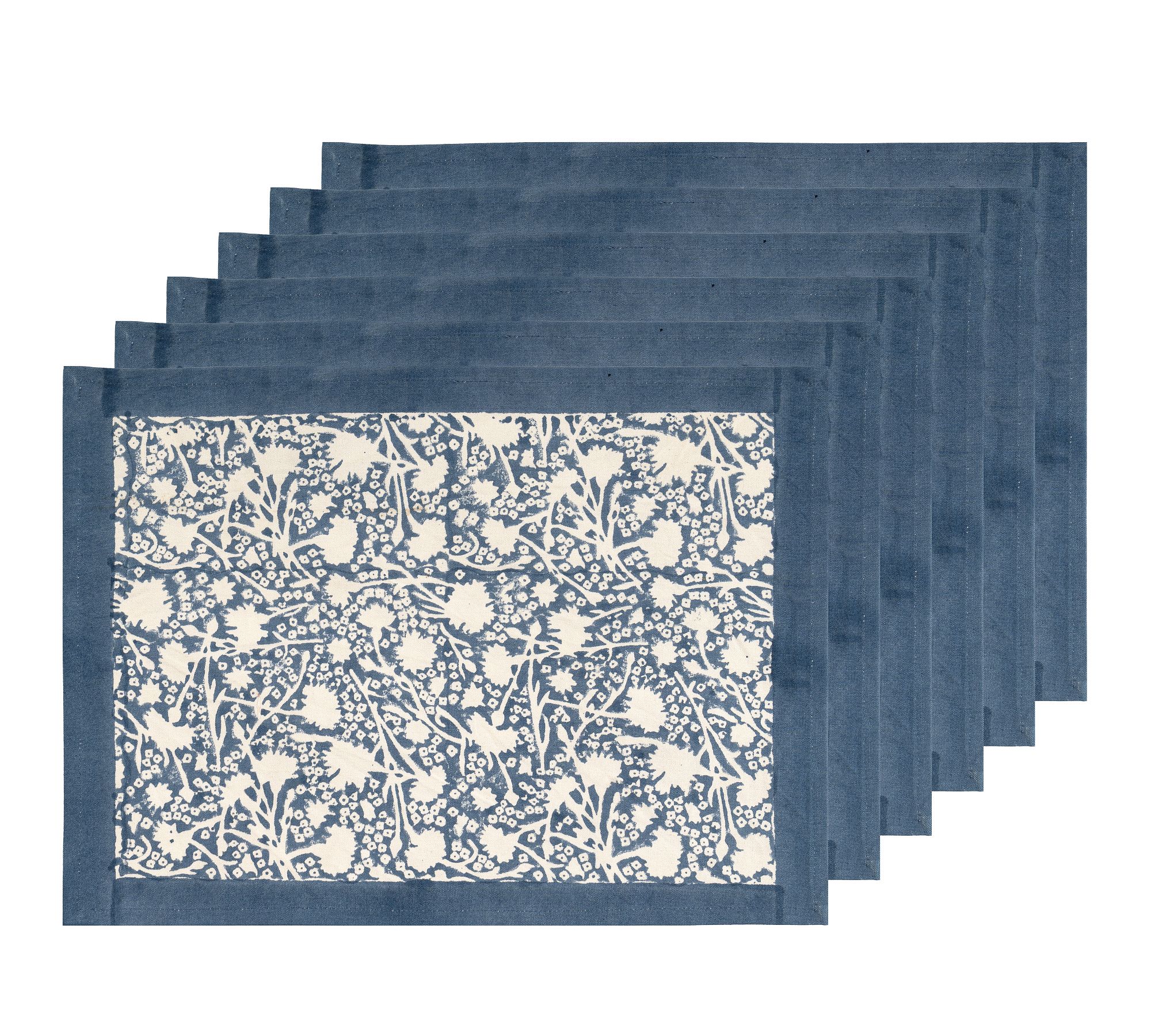Carmel By the Sea Block Print Cotton Placemats - Set of 6