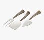 Rustic Stainless Handcrafted Steel Cheese Knives - Set of 3