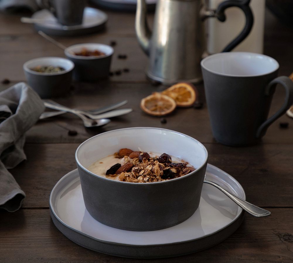 Artisanal Recycled Stoneware Cereal Bowls - Set of 4