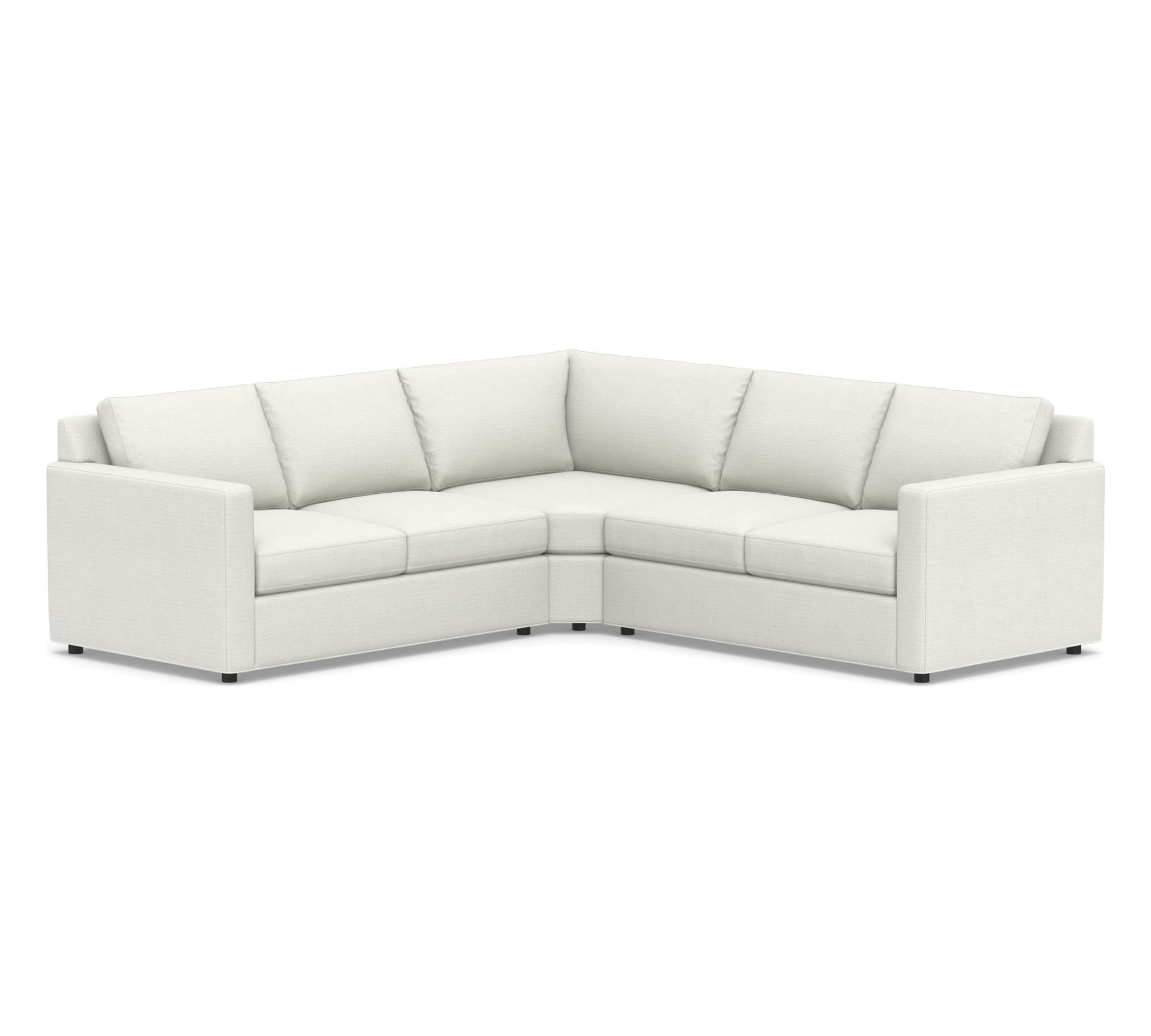 Sanford Square Arm 3-Piece L-Shaped Wedge Sectional (99")