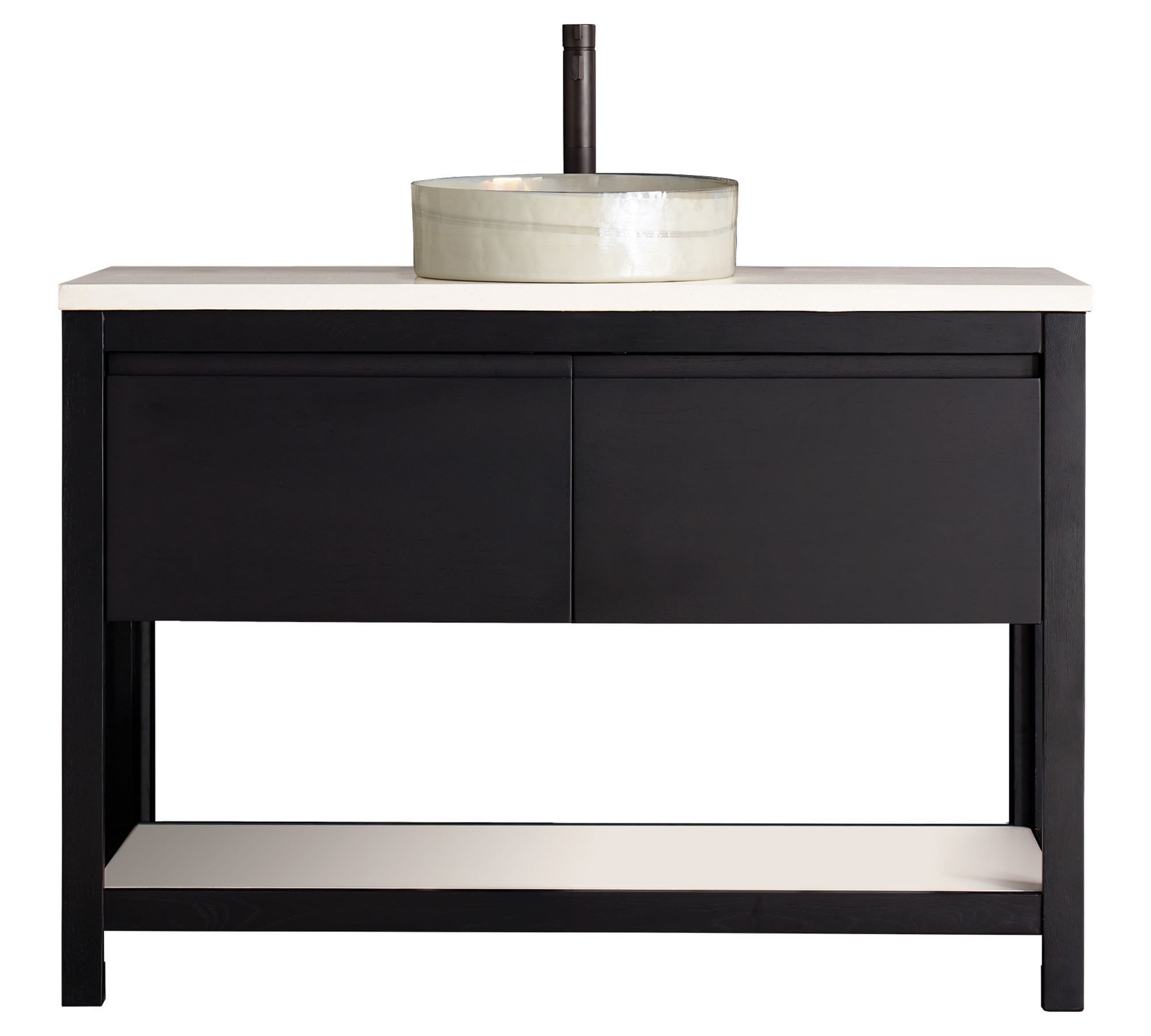 Rilen Midnight 48” Handcrafted Single Vanity with Glass Sink