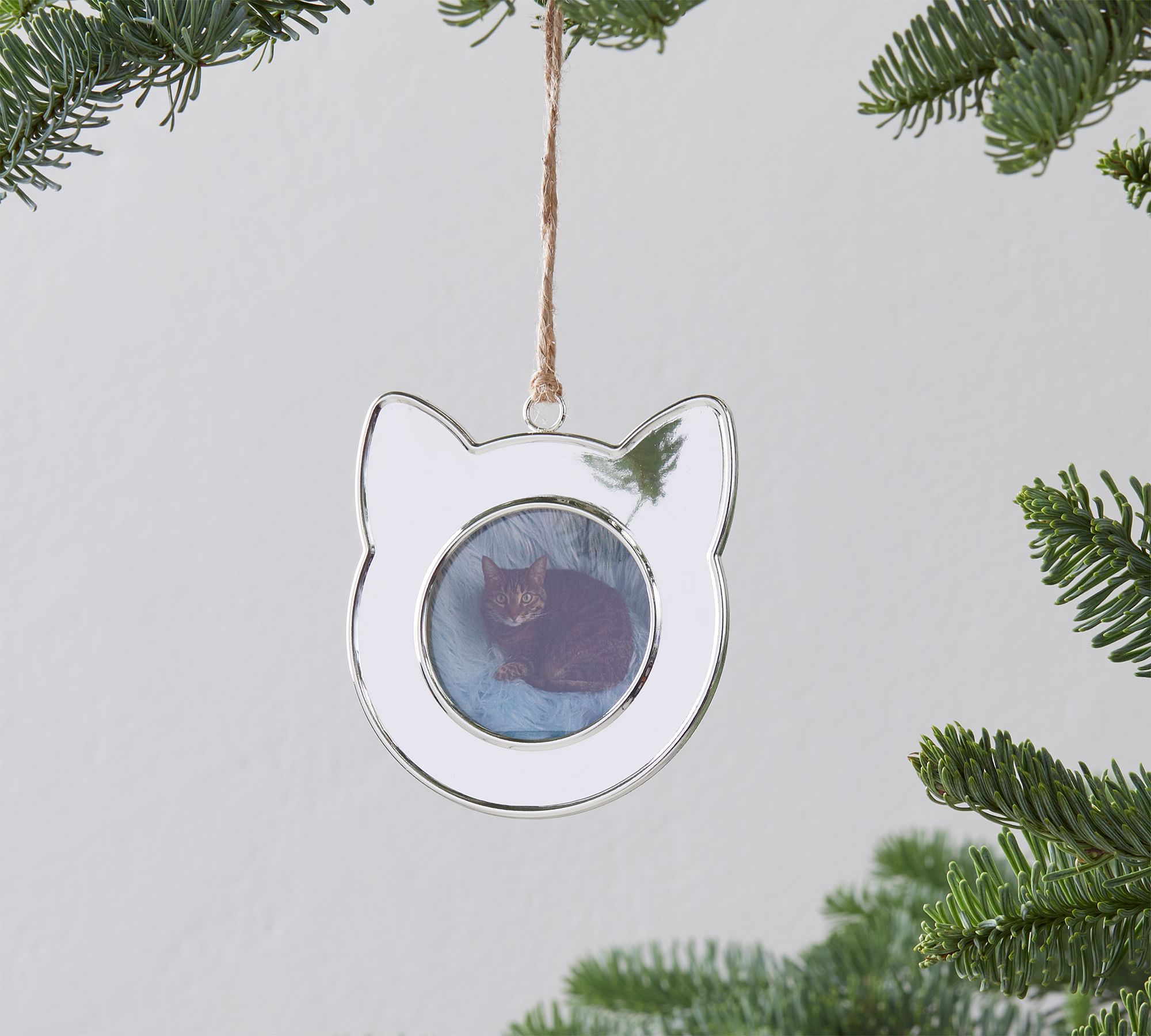 Silver Cat Frame Ornament