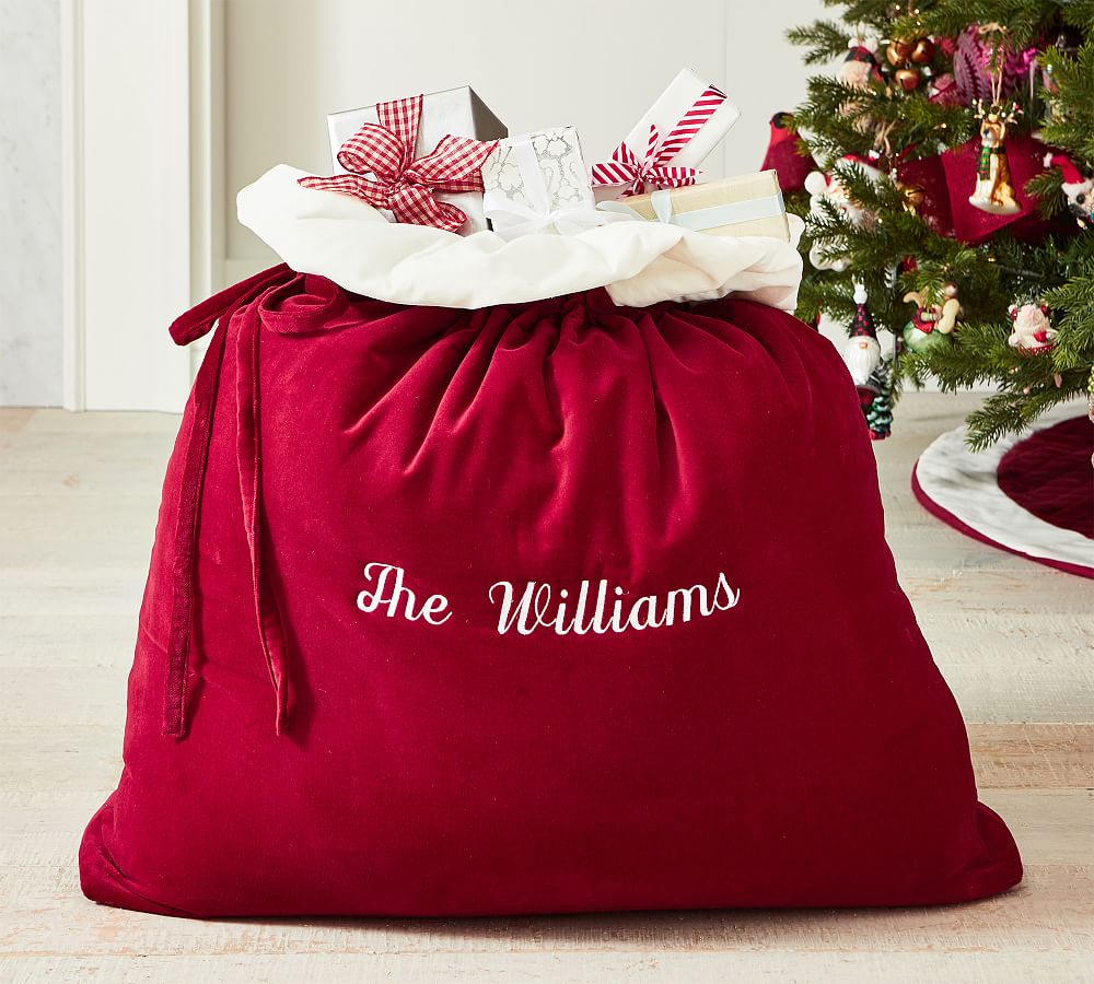 Personalized Velvet Santa Bag