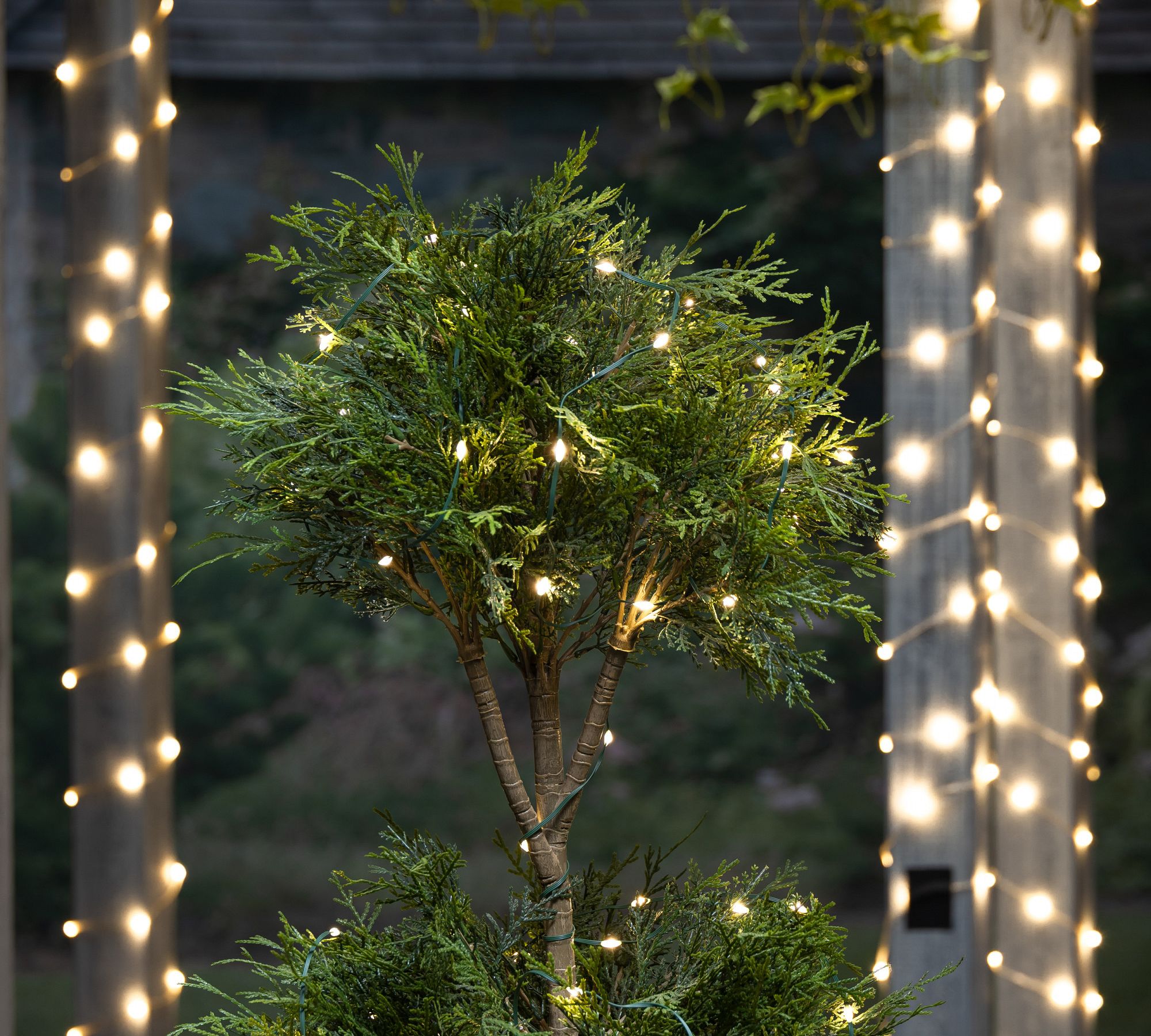 Ribbon Wrap Connectable Warm White String Lights On Green Wire